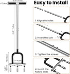 Lawn Aerator, Stainless Steel Lawn Aerator Tool with 3 Hollow Tines, Yard Grass Soil Core Aerator, Manual Lawn Plug Aerators, Core Aeration Tool for Lawn Garden Compacted Soil (Black)