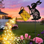 Solar Watering_Can Lights, Bunny Hanging Lantern Solar Lights Outdoor, Rabbits Lover Gifts for Mom Women Birthday Mother's Day Christmas, Waterproof Garden Decor Outside Patio Yard Pathway Backyard