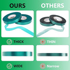 Stretch Tie Tape Roll, 2 Pack Total 300 Feet 1/2" Garden Tie Tape Thick Sturdy Garden Plant Ties Green Vinyl Plant Ribbon Gardening Tools Green Garden Roll for Indoor Outdoor Patio Plant Use