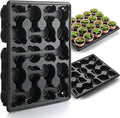 RooTrimmer 20 Cell Plant Trays for Carrying 3 inch Round Nursery Pots, Sturdy Plastic Trays Suitable for Holding 100 pcs Peat Pots (5 Packs)