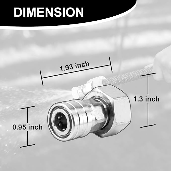 Garden Hose to Pressure Washer Adapter, 3/4” GHT to 1/4” Quick Connect, Convert Water Hose to Power Washer Connector, Car Washing Nozzle & Hose Attachment, Stainless Steel, 1Pack
