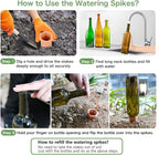 REMIAWY Plant Watering Devices - Terracotta Vacation Self Plant Waterer Spikes Wine Bottle Stakes Slow Release Devices for Indoor Outdoor Plants (8 Pack)