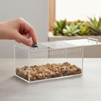 Acrylic Jumping Spider Enclosure Kit,Reptile Tank Escape Proof,Breathable Reptile Terrarium-High Transparency-Tweezer & Temp Sticker Included【No Assembly】