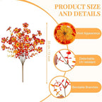 INXUGAO Artificial Fake Mums Fall Flowers for Outdoor Outside Decoration 12 Bundles Faux Silk Flowers Plants Realistic Daisy UV Resistant Fall Décor Autumn Front Door Porch Patio Yard Decoration