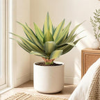 Artificial Agave Plant Outdoor 28” Tall, Large UV Resistant Fake Agave Plants with 23 Pre-Dusted Leaves, Faux Succulents Plant for Home Front Porch Patio Garden Yard Indoor Decor 2Pack