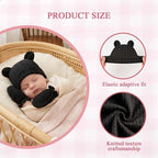Newborn Baby Girl Hats Mittens Set Cotton Hospital Bow Hat Beanies Caps Gloves for New Born Girls 0-6 Months
