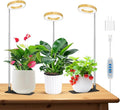 Kullinss Grow Light, 48 LEDs Full Spectrum Plant Lights for Indoor Growing with Base, Wood Grain Small Plant Growing Lamp with 6/12/16H Timer, 3 Color Modes, 5 Brightness, 6.5"-26" Height Adjustable