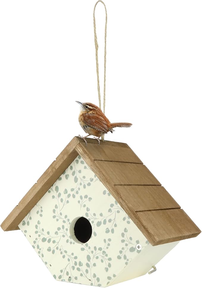 Wild Wings Decorative Wren House Ivy Perch, White