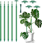 Extendable Plant Stakes, Length Scalable from 17.9IN to 42.3IN Plant Support Stake, Orchid Sticks with Clips for Indoor Outdoor,Garden Stakes for Plant,Tomato,Vegetables,Monstera,Vine - 5Pack