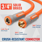 YAMATIC Heavy Duty Garden Hose 5/8 in x 30 ft with Swivel Fitting, Super Flexible Water Hose, All-weather, Lightweight, Burst 600 PSI