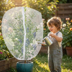 Gardtree 3PCS 2.6 × 3.2 FT Bird Insect Barrier Fruit Tree Netting, Double Zipper & Drawstring, Garden Bird Netting for Blueberries, Tomatoes, Peppers, Shrubs – Reusable Mesh Barrier