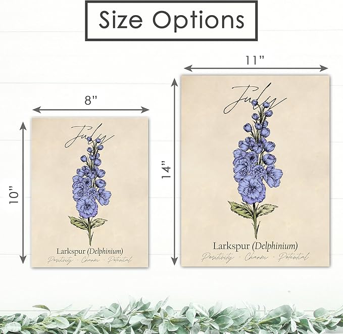 July Birth Flower Art Print - 11x14 (Unframed) | Capturing the Splendor of the July Birth Flower | Decor Accent for Birthdays and Special Occasions | Living Room Decor | Modern Home Decor