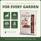 Michigan Peat 10 Pack Garden Magic Indoor and Outdoor Organic Planting Potting Topsoil Mix Blend with Moisture Retention, 40-Pound Bag