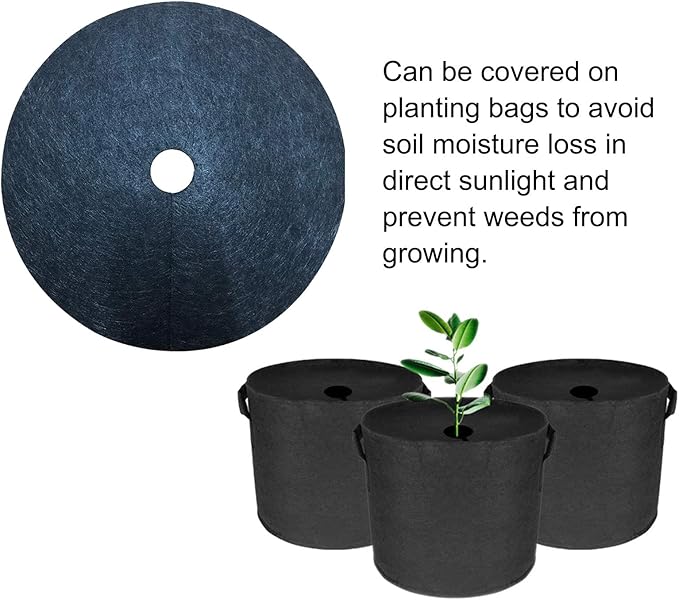 12Pcs Tree Protection Weed Mats, Tree Protection Weed Block Mulch, Weed Barrier Mat Tree Mat, Round Weed Barrier Plant Cover, Weed Mats Covering Ring for Indoor Outdoor Gardens(42cm)