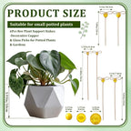 Hushee 6 Pcs Bee Garden Stakes Decor Copper Decorative Plant Stakes Bee on Stick Yard Suncatcher Decorations with Glass Acrylic Balls for Pot Lawn Patio Corridor Flower Bed Outdoor Plant