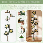Jexine 6 ft Artificial Rubber Tree with 8 Magnolia Flowers in Pot Extra Tall Faux Magnolia Tree Fake Plant Indoor Floor Plant for Indoor Living Room Office Home Decor