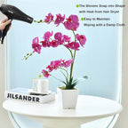 Faux Orchid in Vase Artificial Orchid in Ceramic Vase Tall Silk Orchids with Stems Real Look Potted Phalaenopsis Flowers Arrangement Centerpiece Table Decorations for Home Decor Indoor, Fuchsia