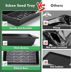 Sckee Upgraded 5 Pack Plant Growing Trays Seed Starting Tray Microgreens Growing Trays Seedling Plant Germination Starter Tray Transplant Fodder Flats, No Holes, No Leakage, Reusable (1017)