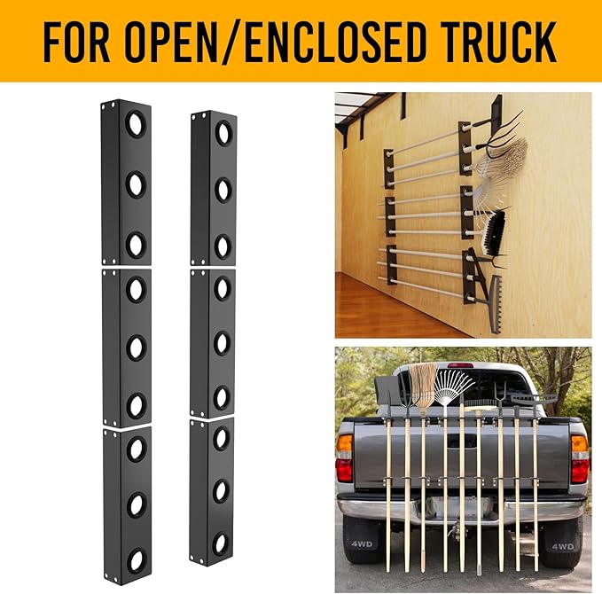 Utility Trailer Tool Rack, Shovel Holder for Truck, 6Pcs 3 Hole Tool Rack Rake Shovel Holder Landscape Hand Tool Accessories for Trailer Truck