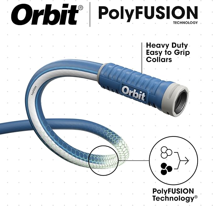 Orbit 22010 Polyfusion Garden Hose - Heavy-Duty Water Hose (100-Foot x 5/8-Inch)