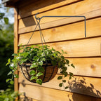 2 Pack Metal Plant Hanger for Wall, Decorative Plant Hooks for Hanging Plants, Indoor Outdoor Wall Plant Holder for Hanging Planters, Bird Feeders Home Decor (Black, 13.3 in-Straight Hook)
