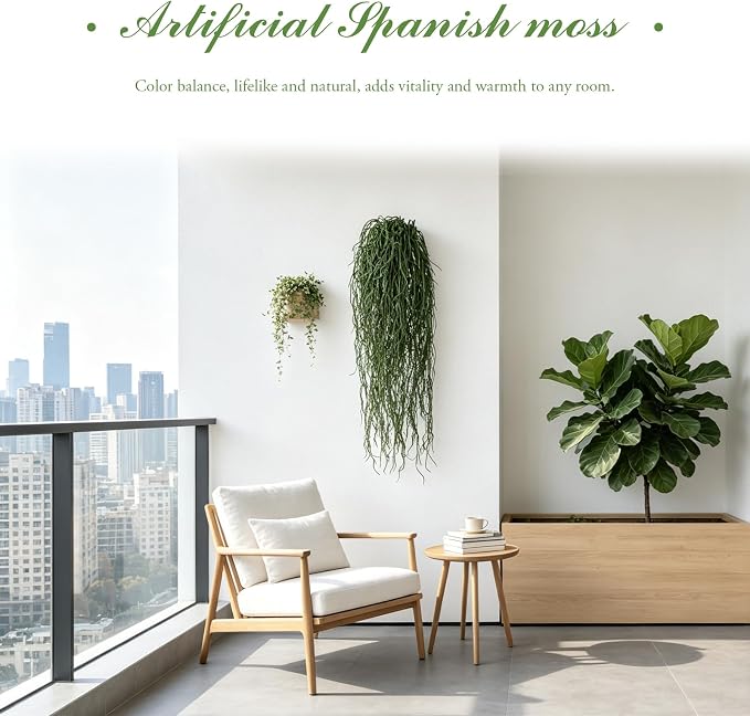 dallisten 4 Pcs Fake Hanging Plants, 36" Artificial Hanging Grass Plants Greenery Vines UV Resistant Faux Trailing Plants for Indoor Outdoor Wall Shelf Porch Boho Home Patio Decor(Green)