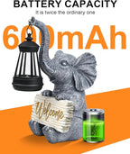 Outdoor Elephant Statues Solar Garden Decor Lights - Elephant Decoration for Garden, Balcony, Patio, Yard, Lawn - Housewarming, Fathers Day, Unique Birthday Gifts for Women Mom Grandma(Gold)
