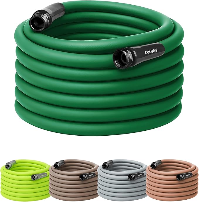 Flexzilla Colors Garden Hose 5/8 in. x 75 ft., Lightweight All-Weather Water Hose, Durable and Flexible, Leak-Free Connections, Forest Green