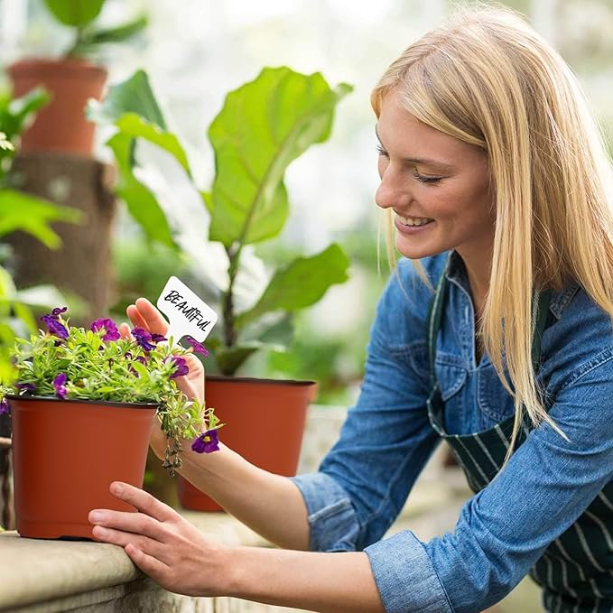 40 PCS Plant Nursery Pots 4 Inch Plant Seedling Pots with Drainage Holes Plastic Plant Flower Pot Small Plastic Seed Starting Pot Starter Containers Office Home Indoor Outdoor