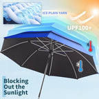 2 Pack 48.6" Double Canopy Beach Umbrella with Clamp, UPF50+ Beach Chair Umbrella with clip, 360°Adjustable Portable Outdoor Wheelchair, Patio, Golf Carts,Camping(Not Include Chair)