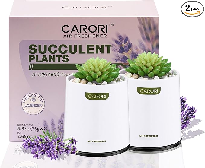2 Pack Artificial Succulent Plants with Subtle Lavender, Faux Indoor Plants for Home Decor, Small Fake Plant for Bathroom, Bedroom, Office Decor, Aesthetic Room Accessories, Housewarming Gift