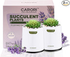2 Pack Artificial Succulent Plants with Subtle Lavender, Faux Indoor Plants for Home Decor, Small Fake Plant for Bathroom, Bedroom, Office Decor, Aesthetic Room Accessories, Housewarming Gift