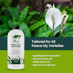 16oz Peace Lily Plant Indoor Live Fertilizer - Makes 96 Gallons of Peace Lily Fertilizer - Nutrient-Rich Liquid Plant Food for Lush Foliage, Stronger Roots, and Elegant White Blooms
