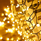 Albelt Solar Christmas String Lights Outdoor/Indoor, 8 Lighting Modes Warm White Christmas Tree Lights, Waterproof Decorative Lights for Wedding Party Patio Garden