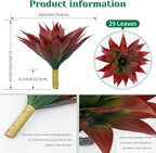 2 Pack Artificial Fall Agave Plants 28 Inch Large Size Faux Succulent Stems Outdoor Decorating Realistic UV Resistant Tropical Plant Plantas Artificiales Decorativas Grandes - 29 Leaves, Red