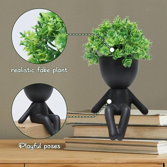 Zerzsy Fake Plants Succulents Office Table Decor Indoor Mini Succulent Plant Cute Artificial Plant Bathroom Decoration Set of 1
