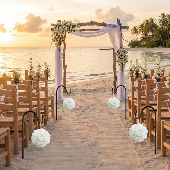 Shimeyao 20 Pcs 18 Inch Small Shepherds Hook for Outdoor Adjustable Bird Feeder Pole Metal Steel Shepard Hooks for Hummingbird Stand Feeder Pole for Garden Plant Lantern Hanging Wedding Decor