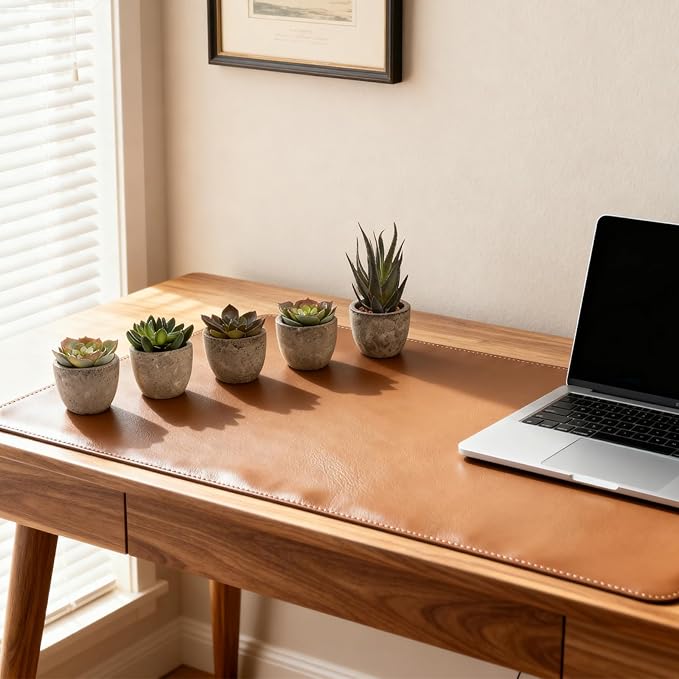Set of 5 Artificial Succulent Plants in Pots - Lifelike Fake Succulents for Desk Decor, Low--Maintenance Home & Office Decor Gift