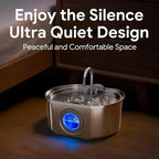 Cat Water Fountain Stainless Steel: 109oz/3.2L Cat Fountain for Drinking - Pet Water Fountain Inside - Automatic Dog Watering Dispenser Bowl - Pet Feeding & Watering Supplies - Water Level Window