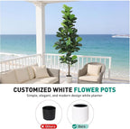 Artificial Fiddle Leaf Fig Tree 7FT with Planter Faux Trees Indoor Tall Artificial Tree, Stable Base, 128 Realistic Leaves, for Indoor/Outdoor Home Office Living Room Decor, Housewarming Gift
