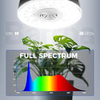 Barrina Orbgrow OG09 Puck LED Grow Light, 5000K 36W(4 x 9W, 540 Watt Equiv), Plant Lights for Indoor Plants Full Spectrum, Magnetic & Linkable, Small Grow lamp, Perfect for Plant Shelf, 4 Packs, Black