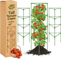 Halatool 3 Pack Tomato Cages for Graden 60 Inch, Adjustable Metal Tall Heavy Duty Tomato Trellis Plant Support, Foldable Tomatoes Stakes for Climbing Vegetables Flowers Fruits