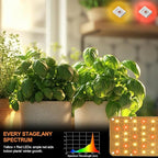 DOMMIA Panel Grow Light for Indoor Plants, 20W Ultra-Thin Full Spectrum LED Grow Light for Shelf & Cabinet, Dimmable with 6/12/16H Timer, Warm White, 2-Pack