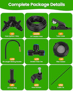 240FT Drip Irrigation System for Garden with 36 Nozzles –360° Adjustable Misting Nozzles, Quick-Connect Design, Ideal for Raised Beds, Lawns, Greenhouses & Outdoor Cooling
