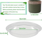 12 Pcs 6 Inch Round Plant Saucers for Less 5 Inch Pot Indoors Outdoors Plant Trays for Pots Planter Saucer Plastic Drip Tray Planter Water Tray(Clear, 6"(12pcs))