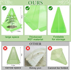 40 Pack Cloches for Plants, 7.8" x 11" Plastic Small Plant Seedling Protector with 80pcs Metal Stakes, Reusable Bell Covers to Protect Plants from Birds, Slugs, Sun, Frost, Freeze Weathe (Green)