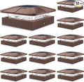 Peasur 12 Packs 4x4 Solar Post Cap Lights with 3 Lighting Modes, Brown Fence Caps Light Fits 4×4/3.5×3.5 Wood/Vinyl Posts, Waterproof Outdoor Post Top Lighting for Deck Mailbox Porch Railing