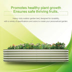 Gardmax Galvanized Raised Garden Bed, Lightweight Planter Boxes Outdoor with Easy Assembly, Large Garden Bed for Vegetables, Fruits, Flower Milk White 8FT
