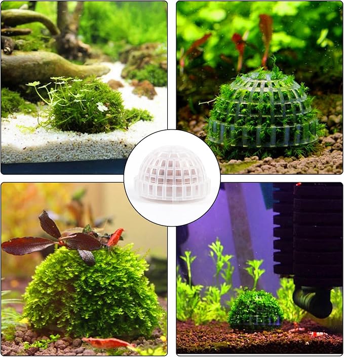 4 Pcs Aquarium Moss Ball Holder Plastic Aquarium Shrimp Fish Tank Plant Shaping Filter Ornaments Decor