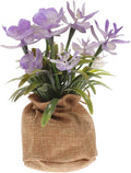 Zerodeko Artificial Phalaenopsis Orchid in Pot Faux Orchid Bonsai with Rope Bag Lifelike Plastic Flowers Home Decoration for Living Room Office Table Display
